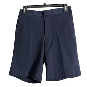 TOPMAN Navy Blue Textured Flat Front Shorts Mens Size 28